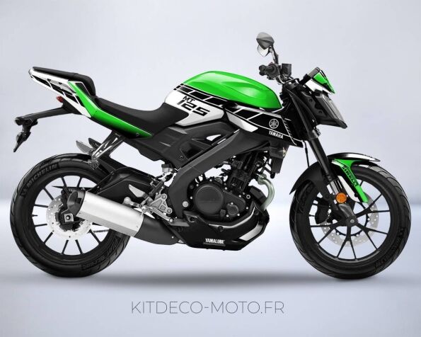 kit deco moto yamaha mt 125 anniversaire vert mockup