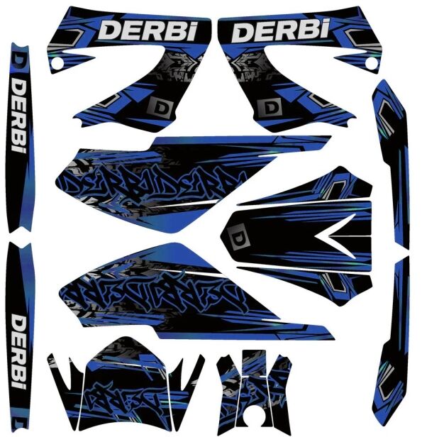 kit deco derbi 50 drd racing street azul