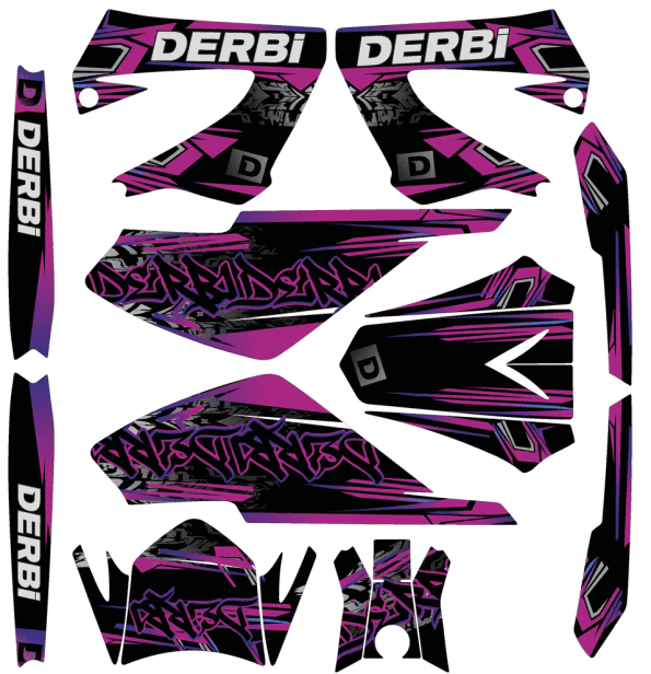 kit deco derbi 50 drd racing street purple
