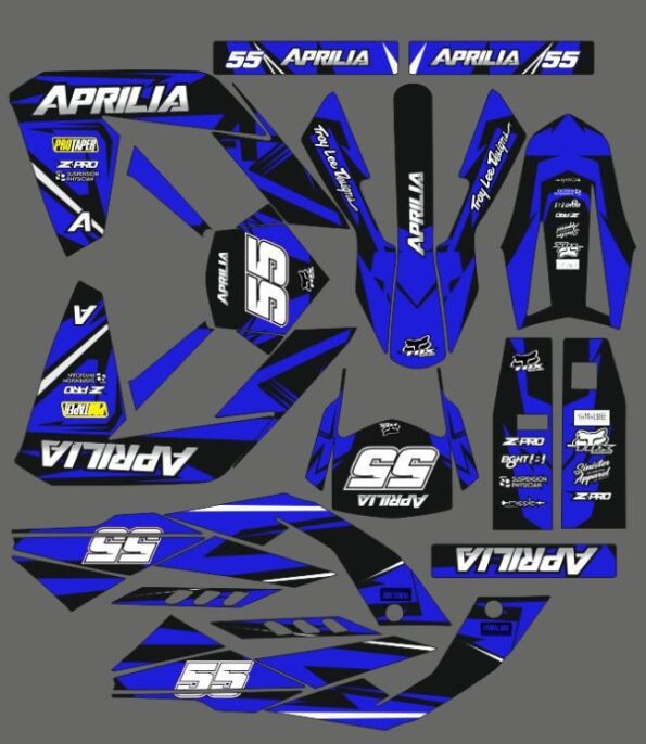 graphic kit aprilia 50 rx / sx (2006 2017) craft blue