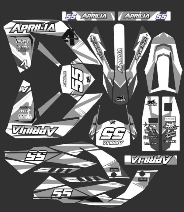 graphic kit aprilia 50 rx / sx (2006 2017) craft gray