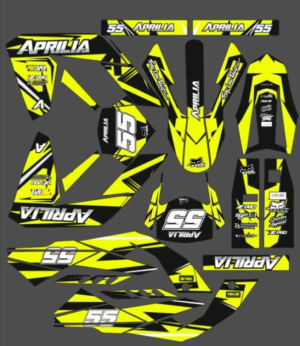 graphic kit aprilia 50 rx / sx (2006 2017) craft yellow