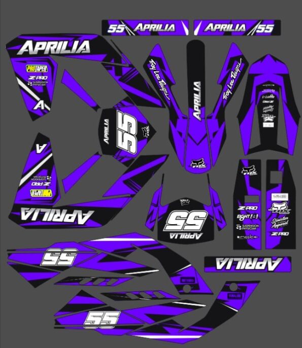 graphic kit aprilia 50 rx / sx (2006 2017) craft purple