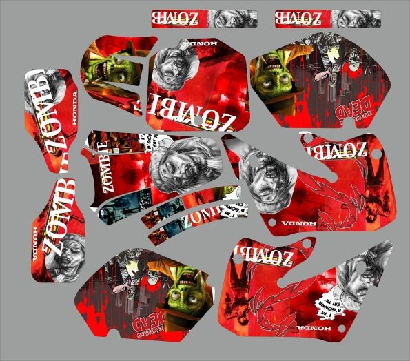 kit grafica honda 125 / 250 cr (1997 1999) – zombie