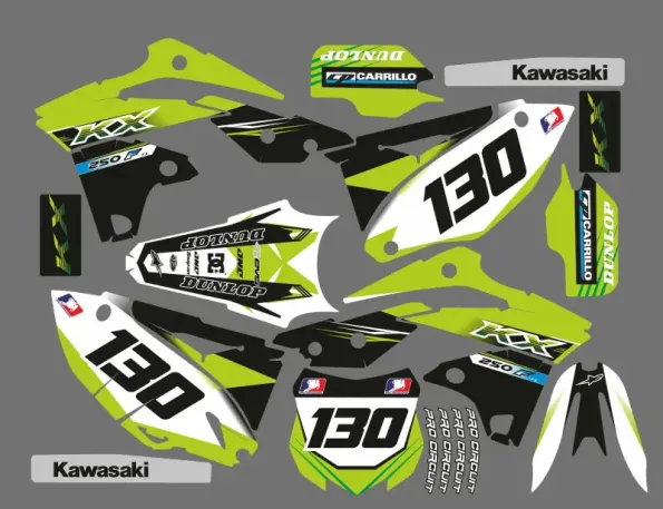kit déco kawasaki 250 kxf (2013 2016) vert #2