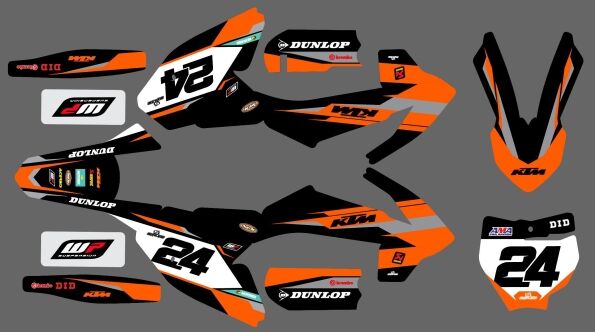 Grafikkit KTM 65 SX (2016 2022) werkseitig orange