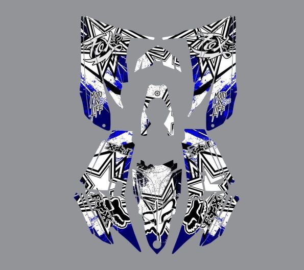 graphic kit yamaha yfm 350 raptor fox blue