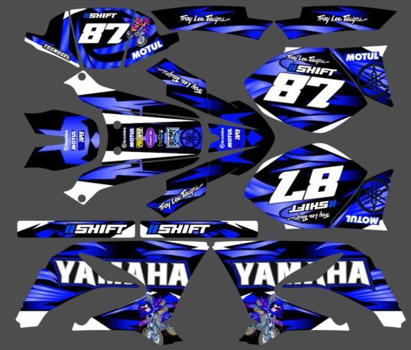 zestaw graficzny yamaha dt 50 – niebieski motocykl