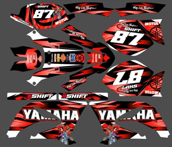 yamaha dt 50 graphic kit – red motorbike
