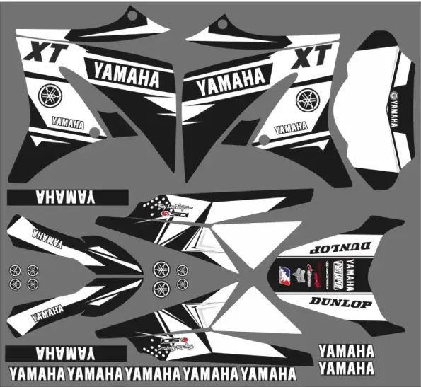kit déco yamaha xt 125 – anniversaire blanc