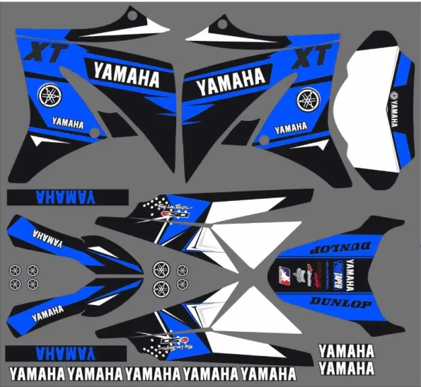 kit déco yamaha xt 125 – anniversaire bleu