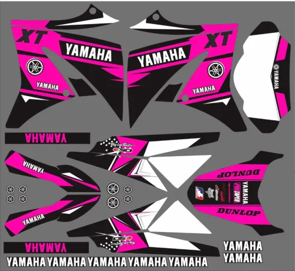 kit déco yamaha xt 125 – anniversaire rose