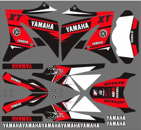 yamaha xt 125 graphic kit – red anniversary