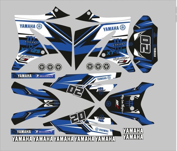 kit déco yamaha xt 125 – factory bleu