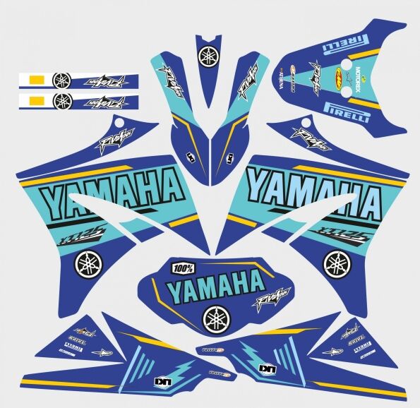 yamaha xt 125 graphic kit – factory cyan
