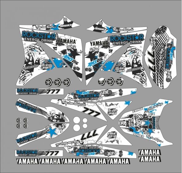 yamaha xt 125 graphic kit – rockstar blue