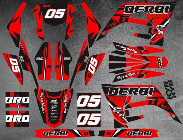 kit deco derbi 50 2018 2021 craft red