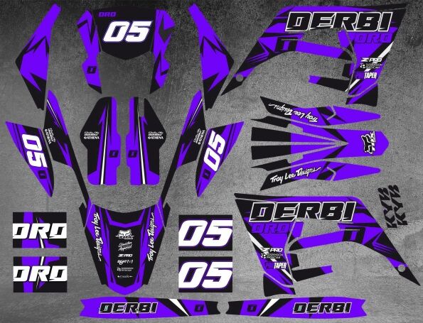 kit deco derbi 50 2018 2021 craft purple