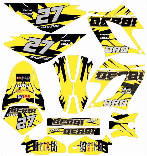 kit deco derbi 50 drd racing karem amarillo