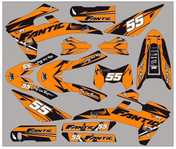 fantic xm / xe 50 graphic kit – craft orange