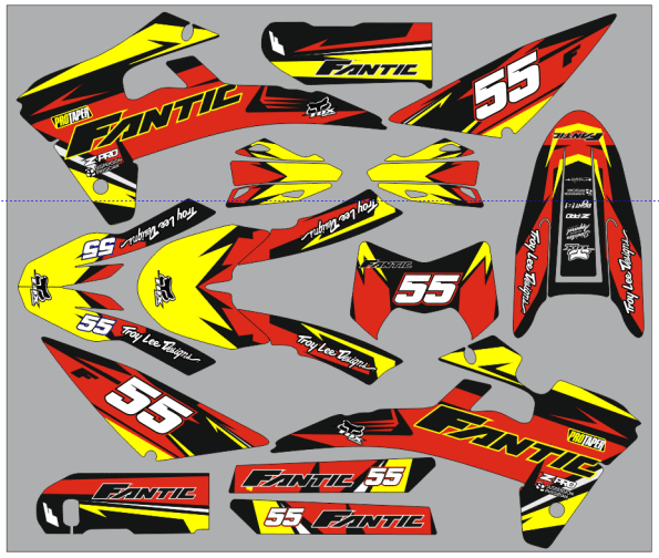 fantic xm / xe 50 graphic kit – craft red / yellow
