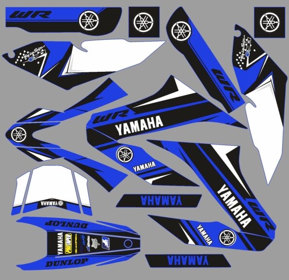 yamaha wr 125 factory graphic kit blue