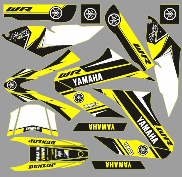 yamaha wr 125 factory graphic kit yellow