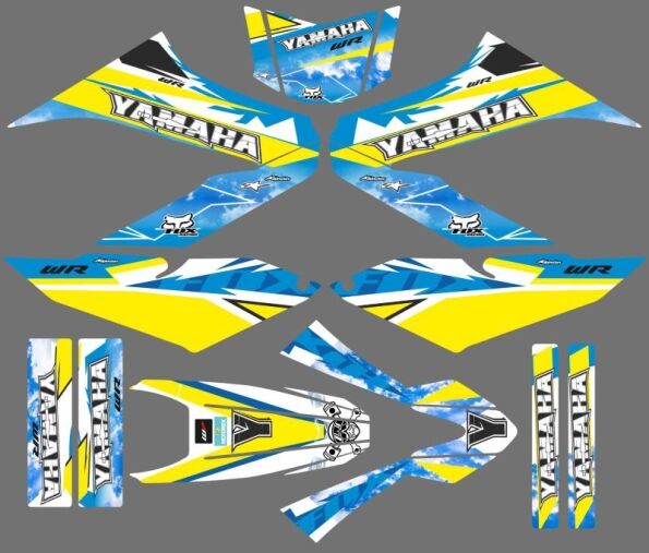 kit déco yamaha wr 125 lake bleu / jaune
