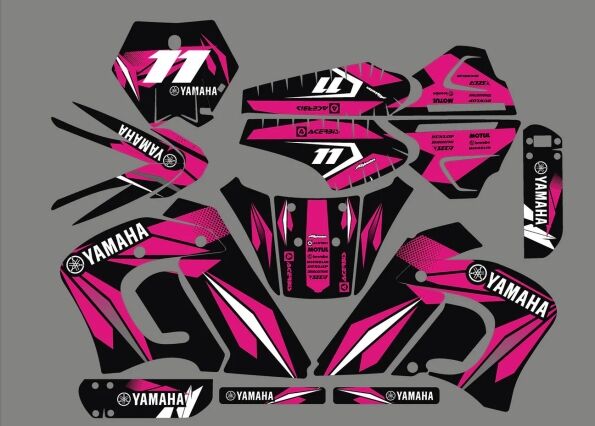 kit graficos yamaha dt 50 (antes de 2002) – linea rosa