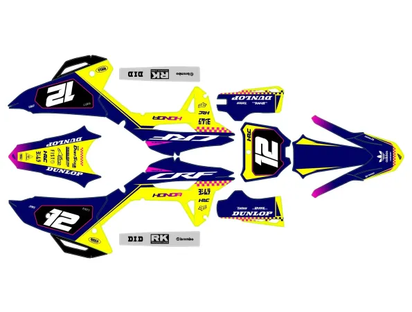 kit déco honda 450 crf (2021 2024) race jaune