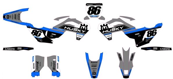 kit grafiche husqvarna 250 / 450 fc (2023 2024) blu racing