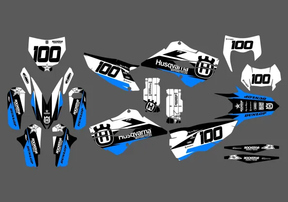kit déco husqvarna tc / fc (2014 2015) race bleu