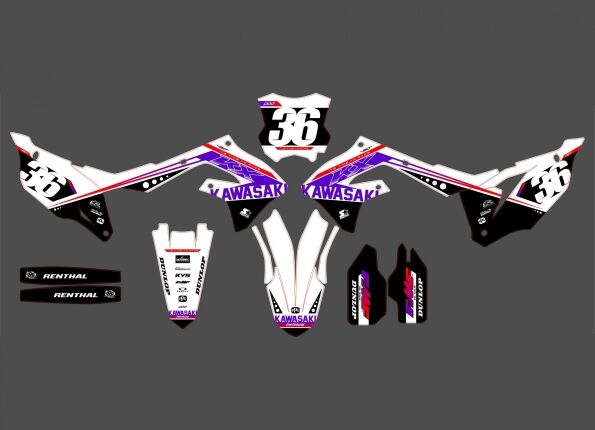 kit déco kawasaki 250 kxf (2021 2024) course violet