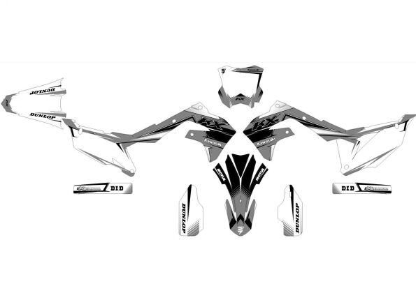 kit déco kawasaki 250 kxf (2021 2024) race gris