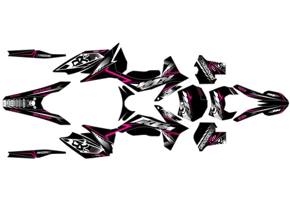 ktm exc / exc f (2012 2013) wyścigowy różowy zestaw graficzny