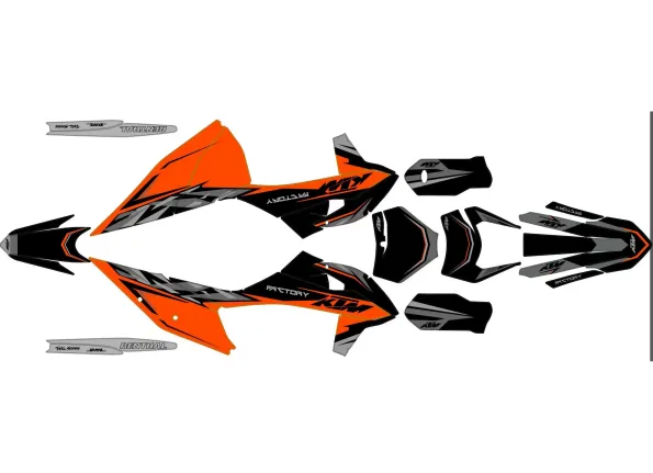 KTM exc / exc f (2020 2023) Grafik-Kit in niedrigem Orange