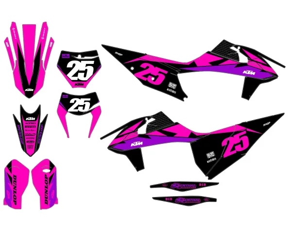 KTM Excel / Excel F (2020 2023) Race Pink Grafik-Kit