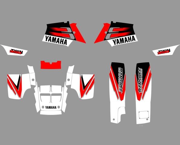 yamaha 350 banshee original red graphic kit