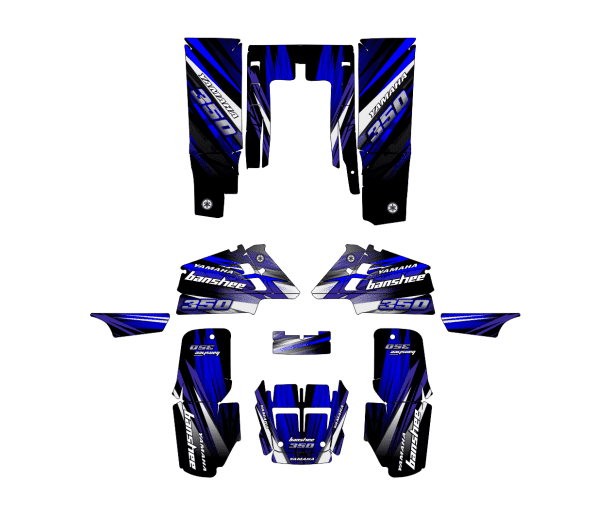 yamaha 350 banshee racing blue graphic kit