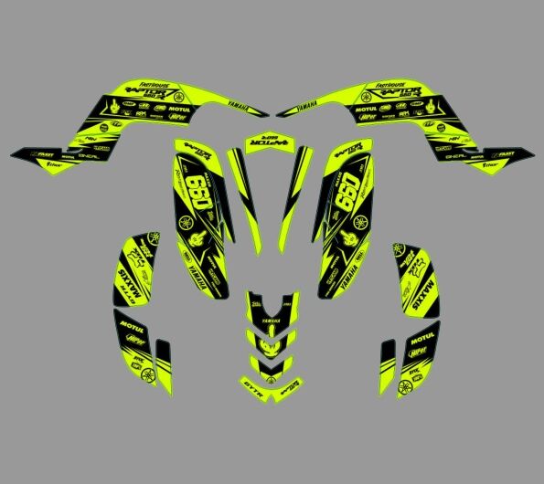 yamaha yfm 660 raptor racing neon graphic kit