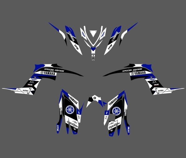 kit gráfico yamaha yfm 700 raptor racing azul #2