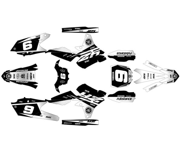 Yamaha 450 yzf (2014 2017) wyścigowy biały zestaw graficzny