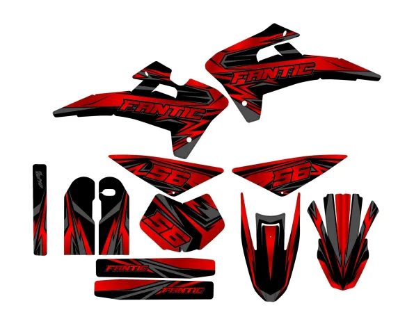 fantic xm / xe 50 graphic kit – race red