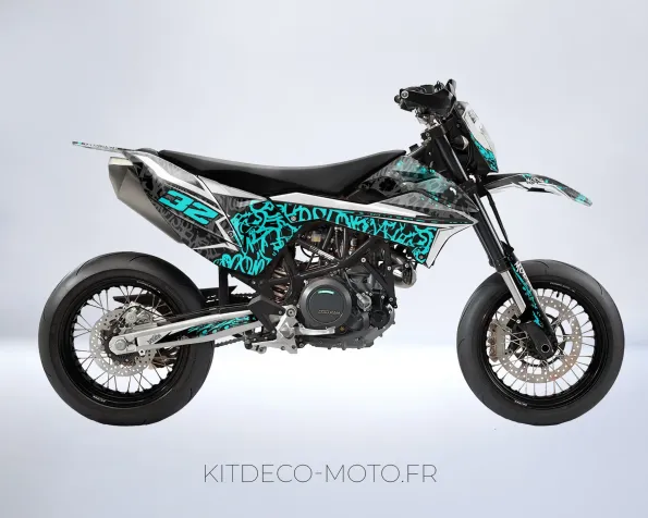Deko-Kit KTM 690 SCR (2012 2018) Graph Cyan