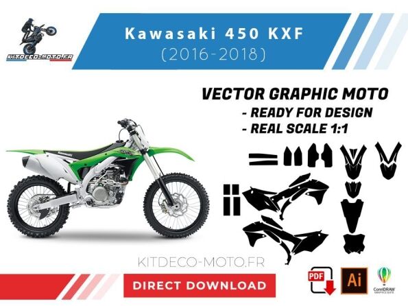 template kawasaki 450 kxf (2016 2018) vector
