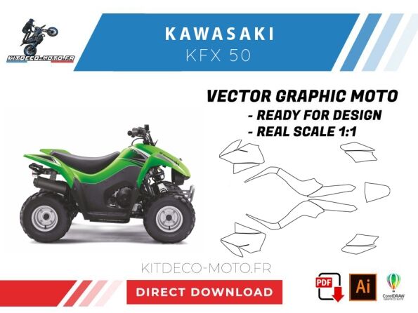 template kawasaki 50 kfx vector