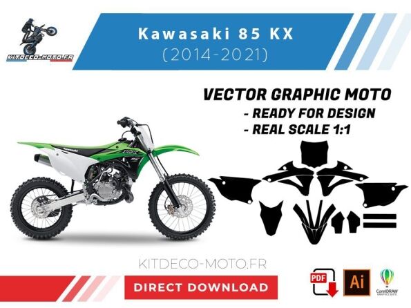 template kawasaki 85 kx (2014 2021) vector