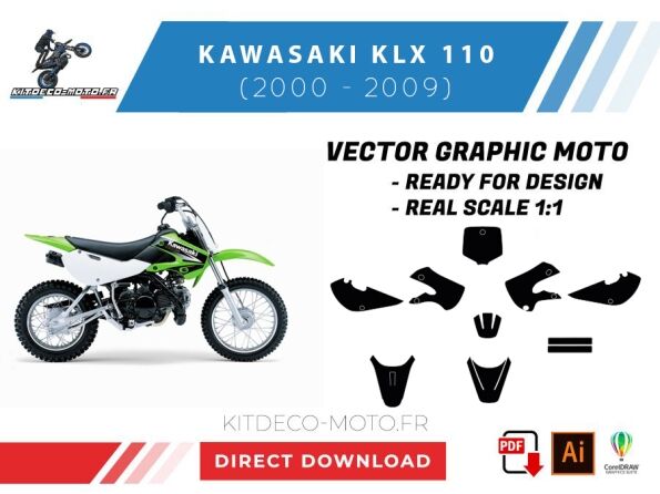 template kawasaki 110 klx (2000 2009) vector