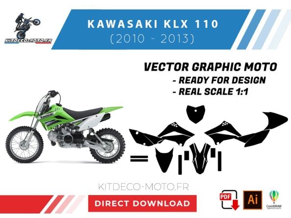 template kawasaki 110 klx (2010 2013) vector