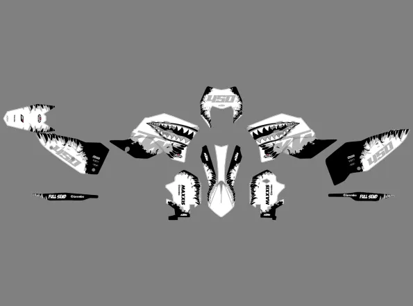 ktm exc / exc f (2008 2011) zestaw graficzny rekina